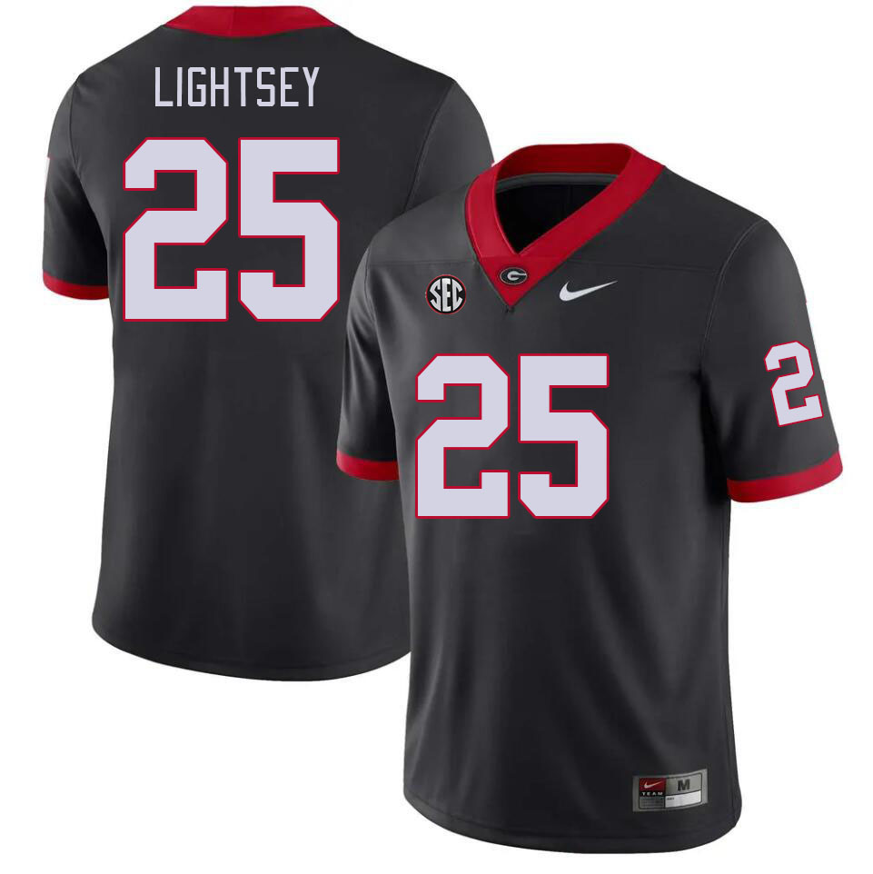 Men #25 E.J. Lightsey Georgia Bulldogs College Football Jerseys Stitched-Black - Click Image to Close